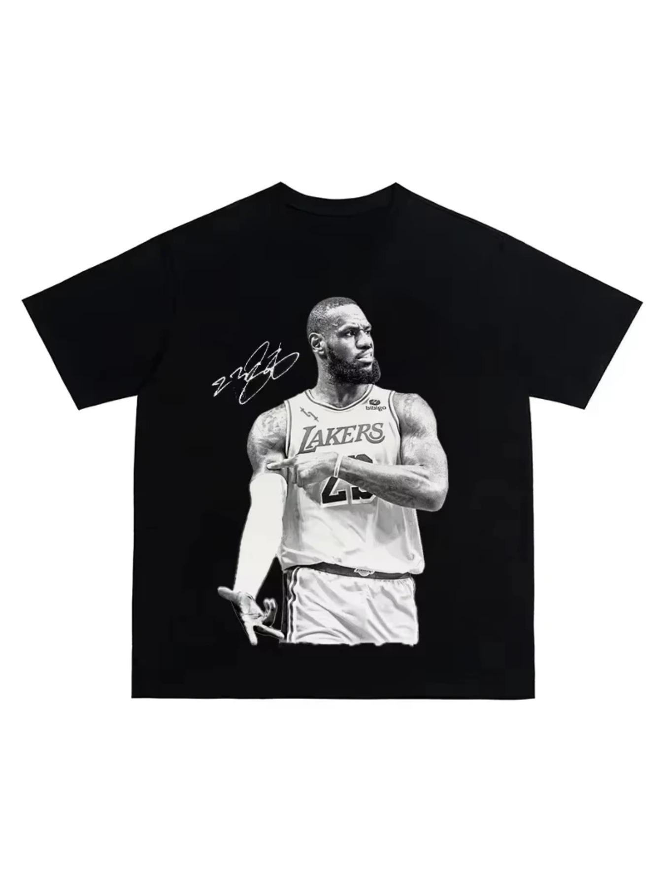 Summer new LeBron James basketball T-shirt black original American hip-hop Y2K street style soft and skin friendly for both men and women, suitable for all seasons and couples