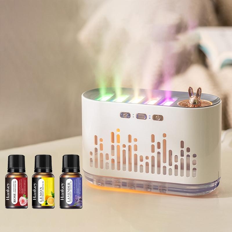 Pickup sensor humidifier diffuser with colored flame and sound spray, switch mist light mode, with aromatherapy essential oil, 7-color LED automatic shut-off, for home bedroom, living room decoration, office, birthday gift, Aroma Diffuser Humidifiers