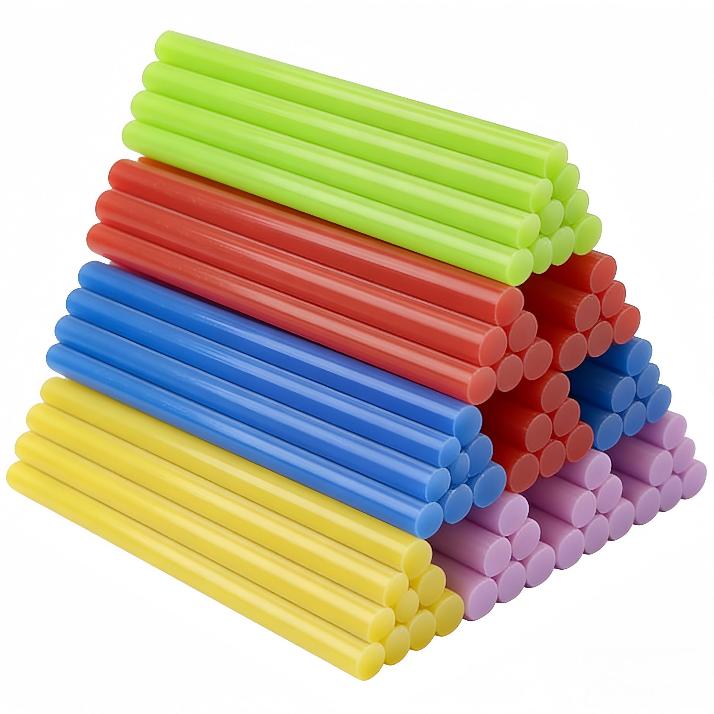 50 Colorful Hot Melt Glue Sticks, Size 0.7cm X 10cm, Ideal for Handmade Crafts, DIY Projects, General Repair, Holiday Decorations