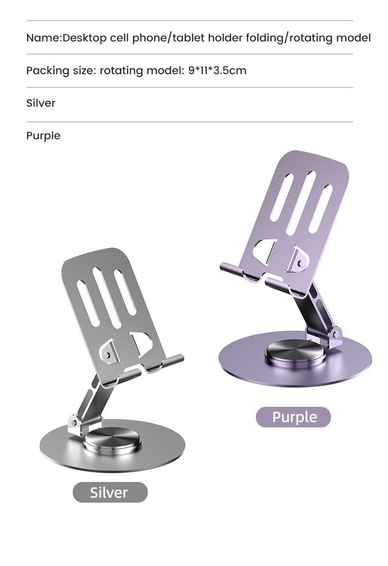 Tablet Stand Phone Holder for Desk/Office, 360 Rotating/Adjustable, Compatible with iPad Pro Air Mini, iPhone, Samsung, E-Reader, Kindle, and All Tablets