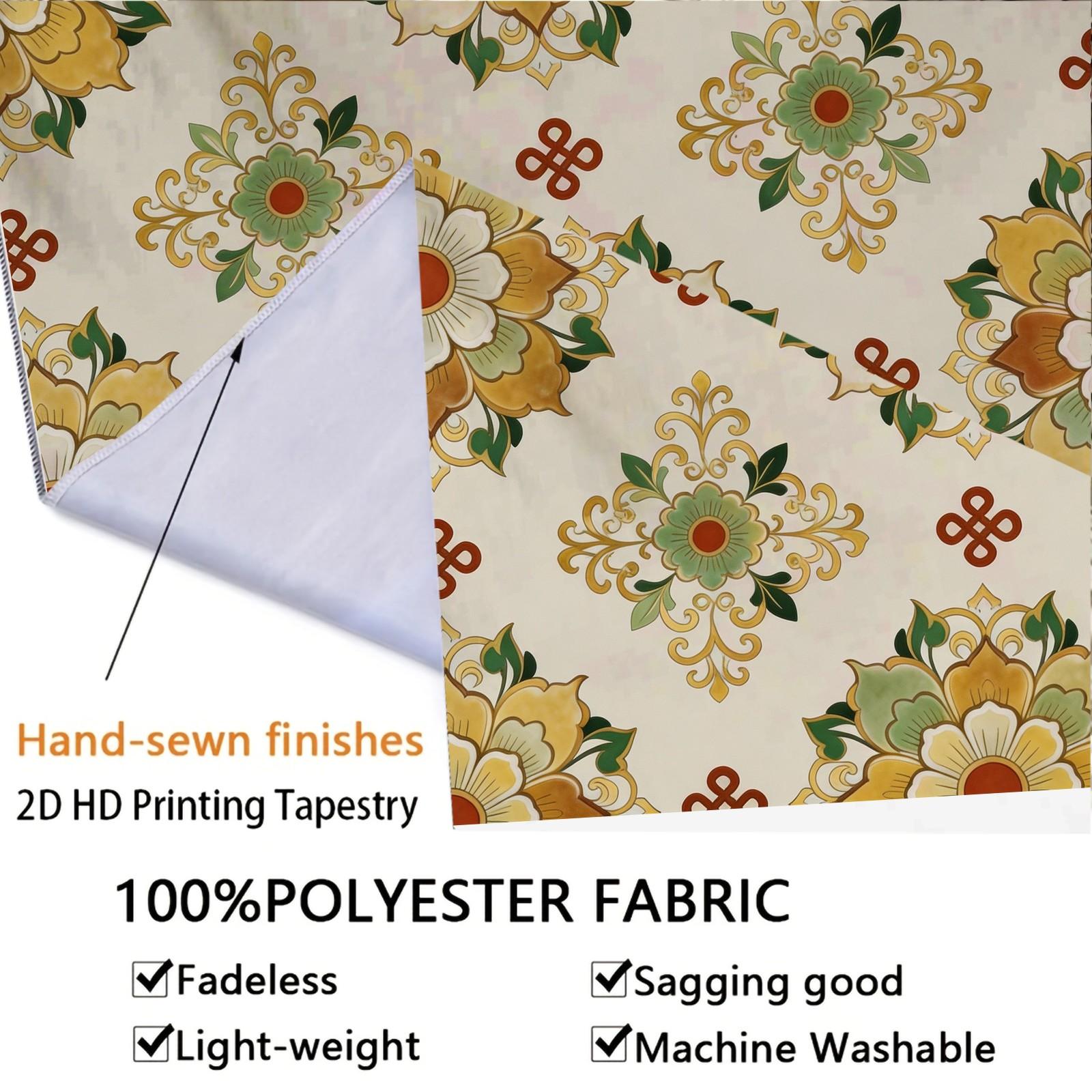 1 Piece Vintage Floral Mandala Tapestry, HD Digital Printed Wall Hanging Tapestries, Aesthetic Boho Tapestry, Easy to Hang for Living Room Bedroom Dorm Home Decor