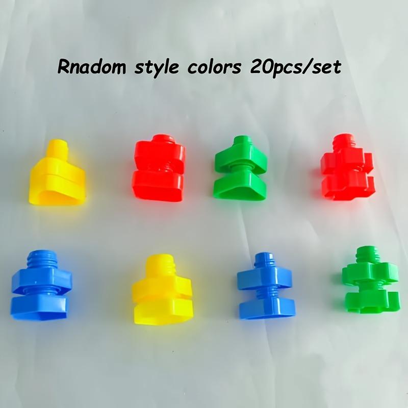 Nuts and Bolts, 20pcs Fine Motor Skills Occupational Relax Toys for Kids, Shapes and Colors Matching Toys, Building Construction Game