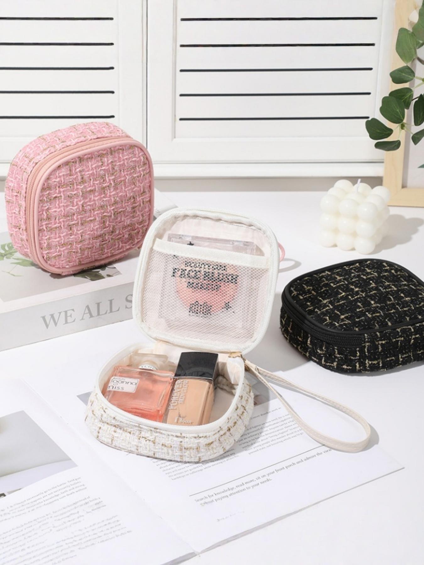 Portable Lipstick Makeup Bag, Data Cable Storage Pouch, Travel Cotton Pad Organizer, Small Handbag for Daily Use, Handheld Cosmetic Pouch, Travel Cosmetic Bags