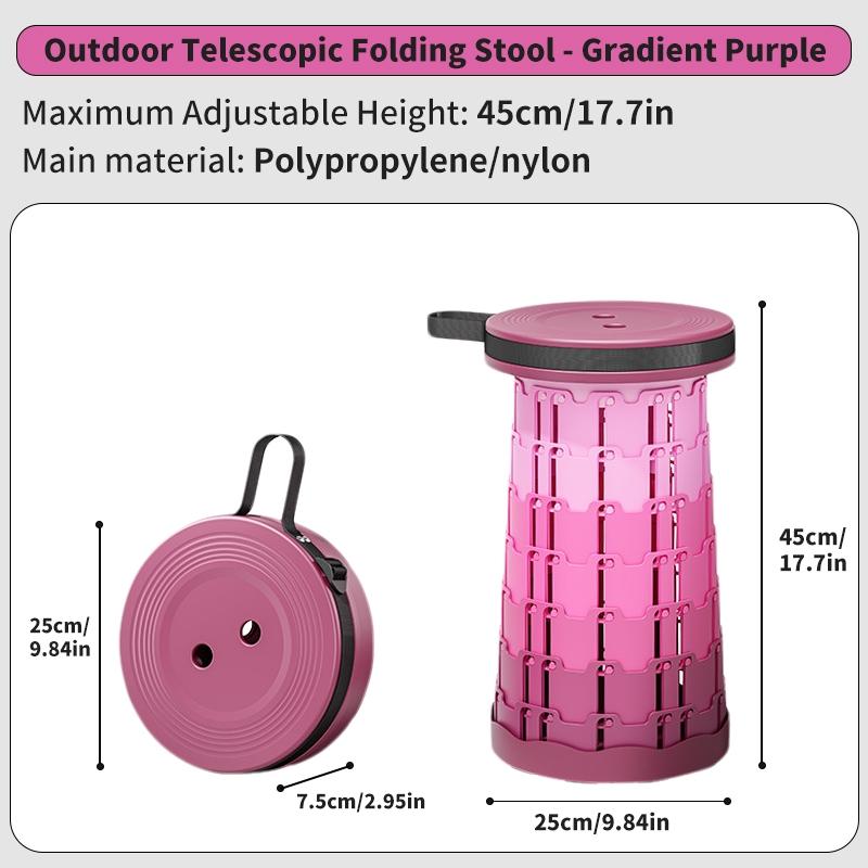 Upgrade Outdoor Expandable Folding Stool with Handle, Portable Outdoor Chair, Durable Lightweight, Holds Up to 400 Lbs, Portable Design for Camping Fishing Sketching Hiking BBQ