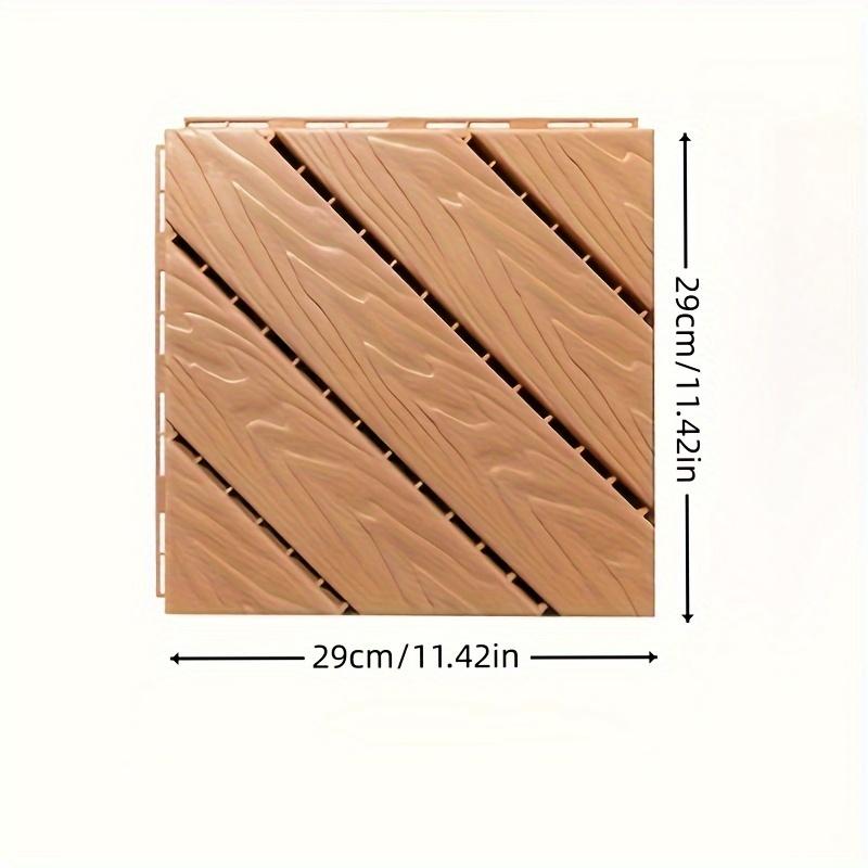 5PCS Bedroom, Balcony, Terrace Plastic Interlocking Flooring, Self-assembly Flooring, Plastic Flooring, Imitation Three-color Plastic Wood Flooring, Outdoor Courtyard Decoration, Easy to Assemble (Model: DM518)