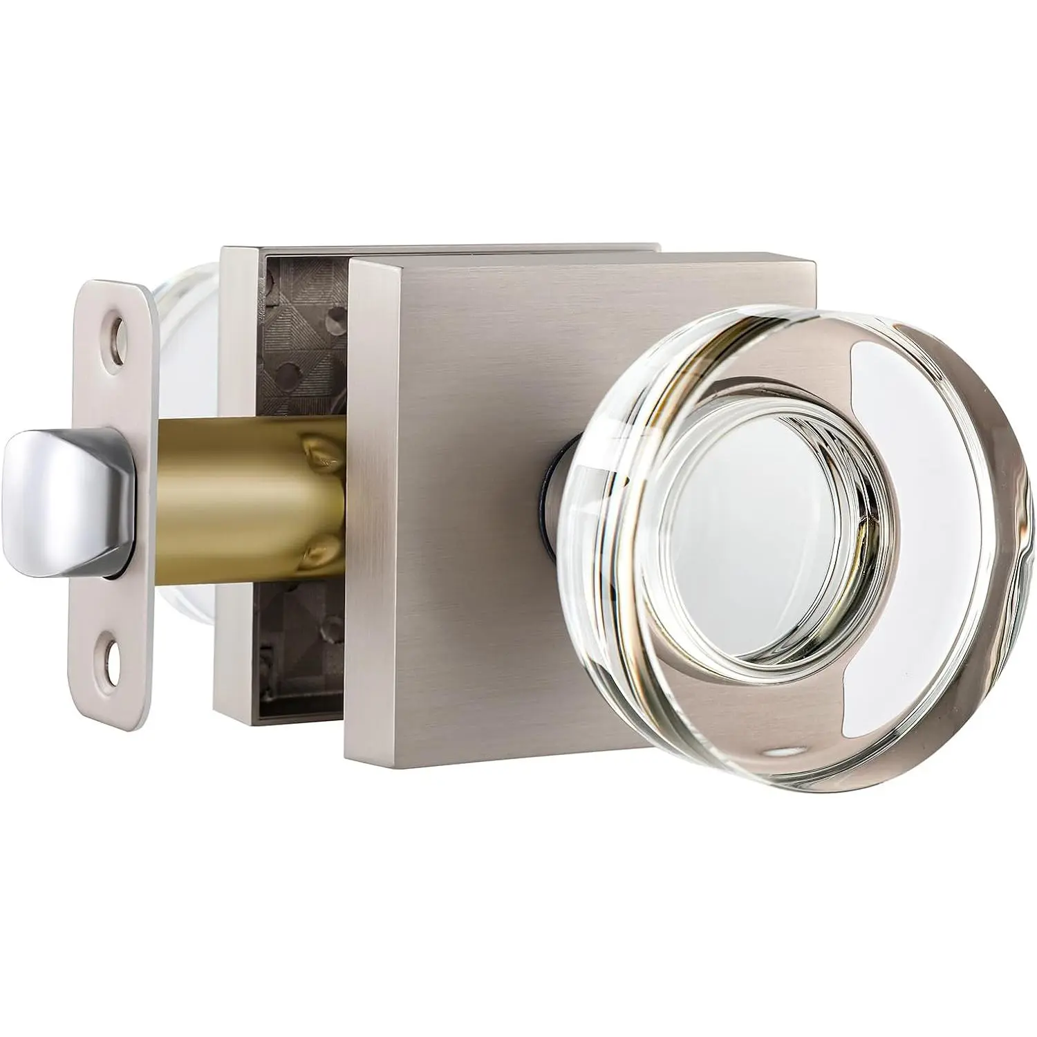 2 Pack Polished Chrome Door Knobs Glass Door Knob Dummy Door Knobs Interior  Dummy Door Handle for Hall and Closet