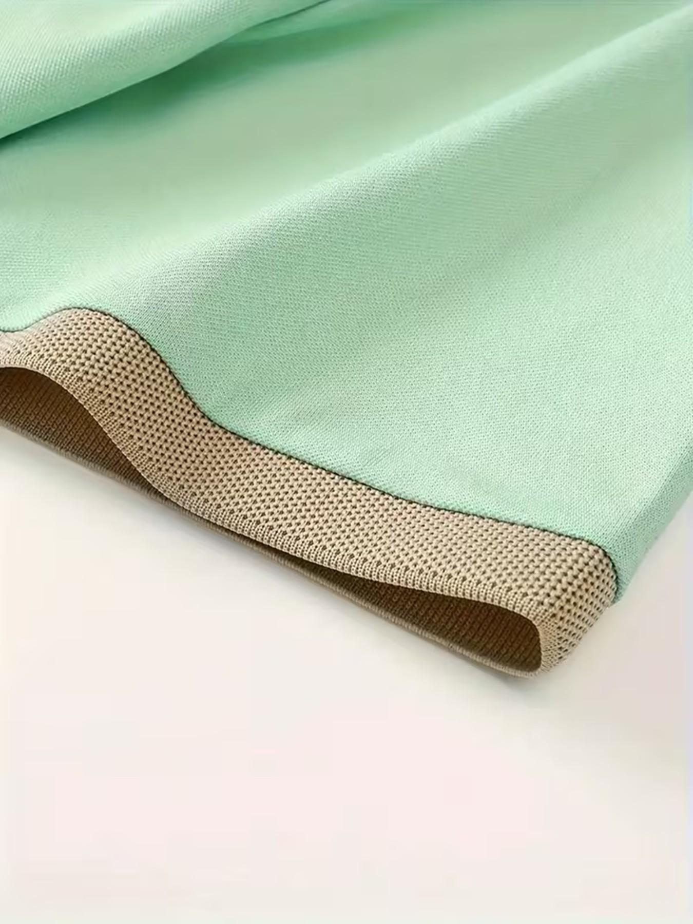 Trendy Versatile Golf Shirt, Summer Men's Retro Icon Logo Polo, Collar Button Casual Top, Short Sleeve Slim Fit, Spring & Fall