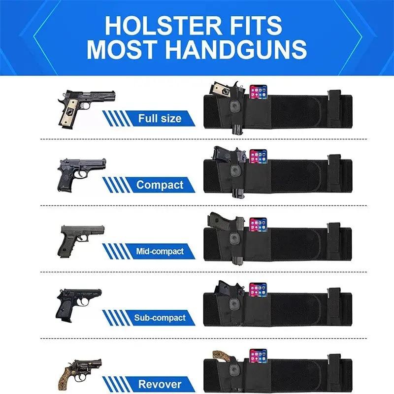 1pc Outdoor Tactical Gun Holster, Hidden Dive Material, Multi-Functional Concealed Carry Waist Belt, Universal Gun Stock Strap, Phone Case Bag