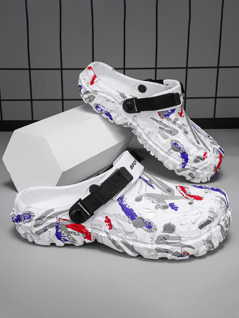 Men's Hole Shoes, Outdoor & Indoor Footwear, Suitable for Home Office Summer Wear Sandals Slippers Beach