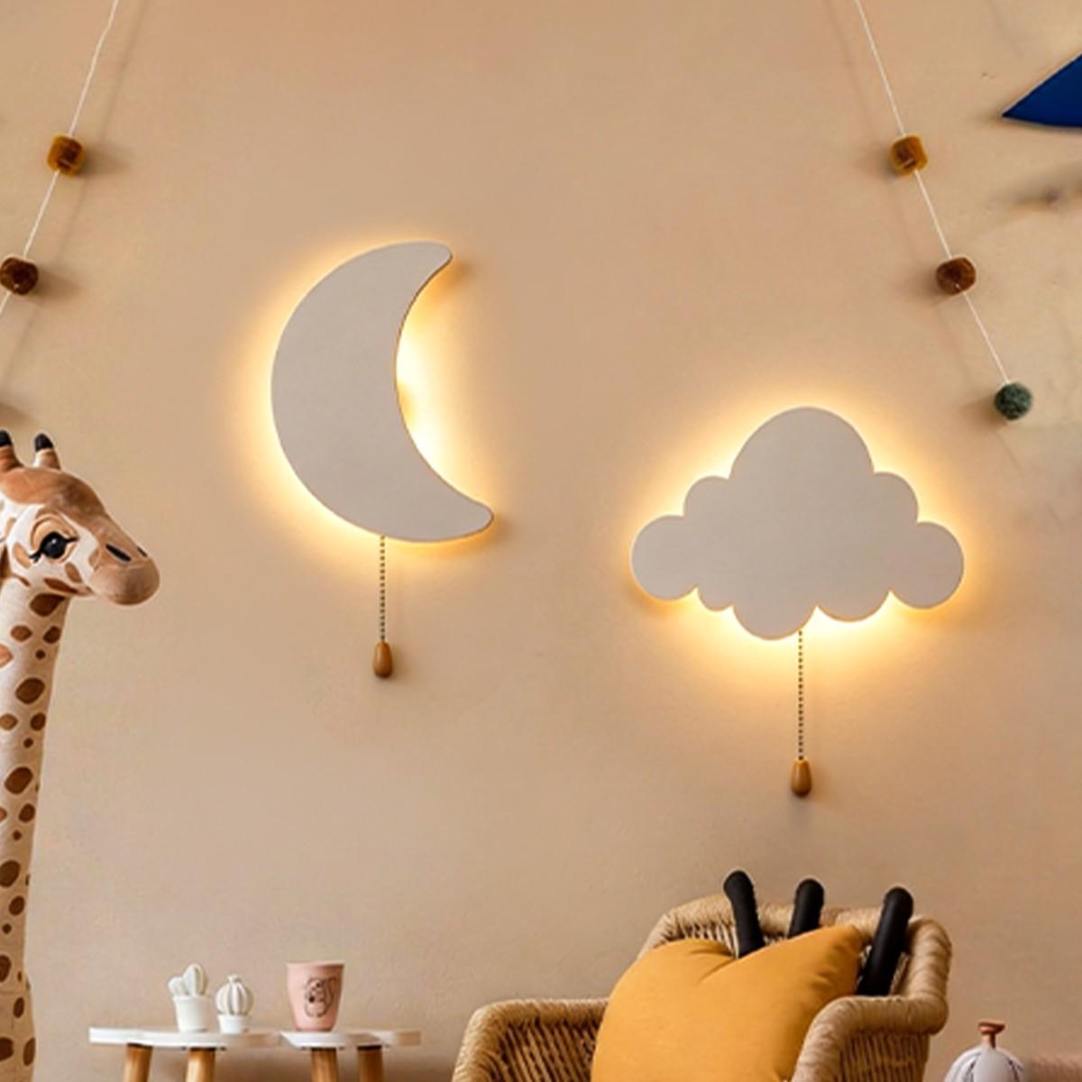 Battery Powered Floating Wall Light, Star Moon Butterfly Cloud Options, Upward Ceiling Night Lamp, Adhesive Cloud Ceiling Fixture, Clouds Light