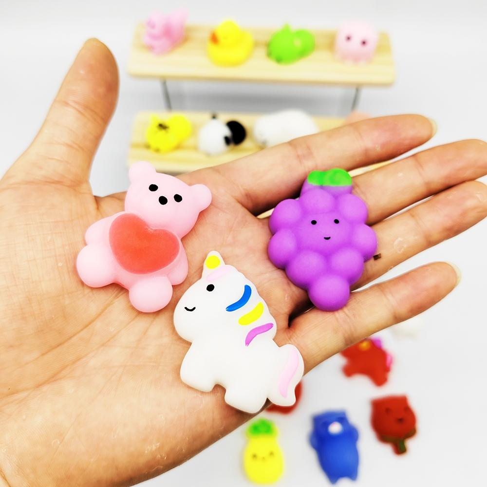 30 Pcs Mochi Squishy Toy Animal Fruit Kawaii Squishies Toys Party Favors New Year's Day /Valentine's Day/Christmas Gifts, Stress Relief Decoration, Stress Relief Fidgeting
