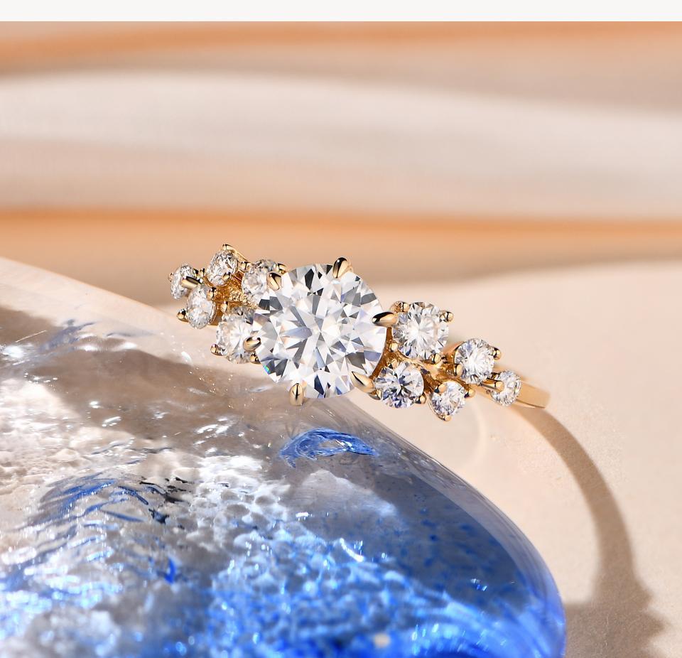 All Synthetic Moissanite Ring D Color VVS1 for Women Engagement Bride Wedding Gift Fine Jewelry R042 SpringStatements