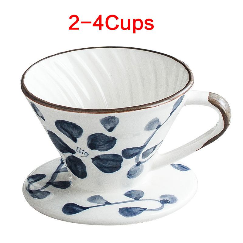 Ceramic V60 Cone Hand Brew Coffee Set Coffee Filter Cup, Hand Painted Japanese Filter Cup Drip Filter