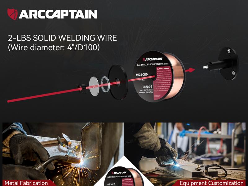 ARCCAPTAIN Mig Welding Wire, Mig Wire 0.030" .030''  ER70S-6 2Lbs Gas Solid Carbon Steel Low Splatter Mig Welding Wire Compatible With Lincoln Miller Forney Harbor Welder 1KG Mild Steel