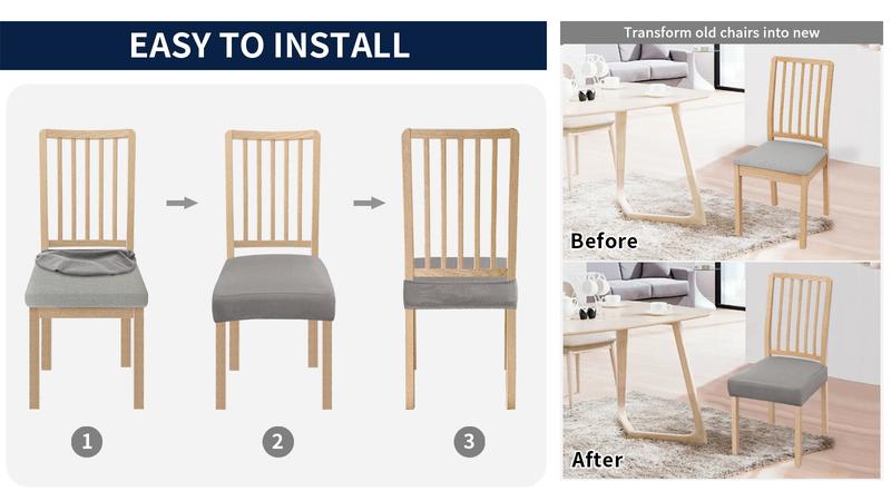 Easy-Going Waterproof Seat Covers for Dining Room Chairs Set of 2,4,6 Stretch Chair Seat Slipcovers Seat Protector Removable and Washable Kitchen Chair Covers Easy-Going Waterproof Seat Covers for Dining Room Chairs Set of 2,4,6 Stretch Chair Seat Slipcovers Seat Protector Removable and Washable Kitchen Chair Covers