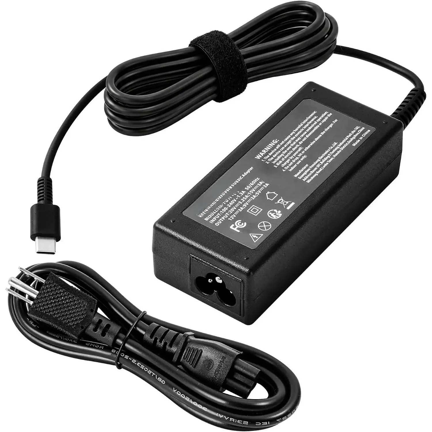 65W USB C Laptop Charger for  EliteBook 840, Pavilion, Envy x360 |  Type C Power Adapter for ProBook, Spectre x360 and Chromebook, 10.83ft Cord, UL Certified