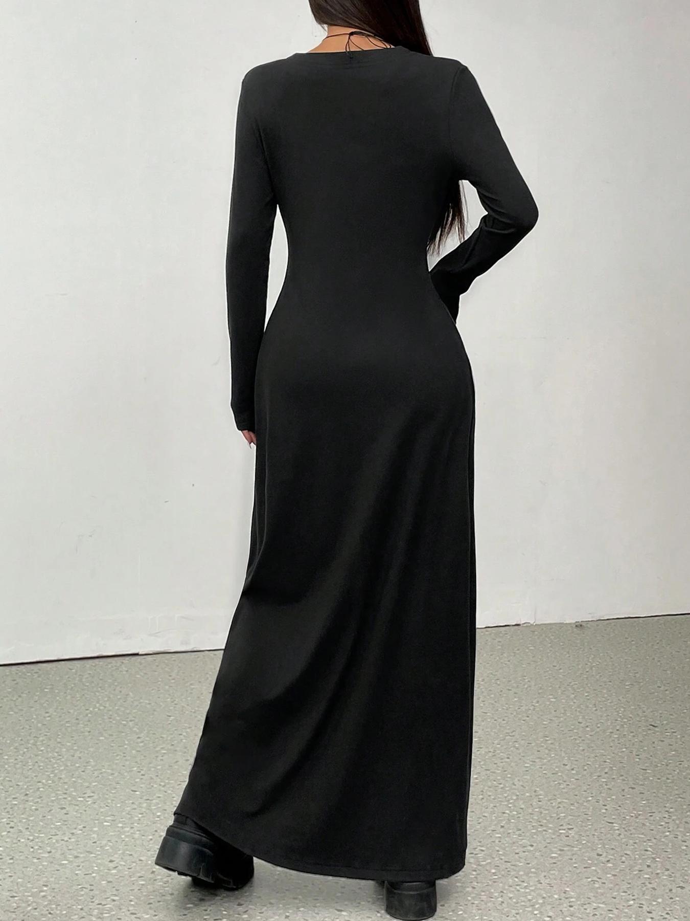 Women's Solid Color Long Casual Knit Cardigan, Single Button Fitted Sweater for All Seasons, Plain Pattern, Moderate Fabric Thickness