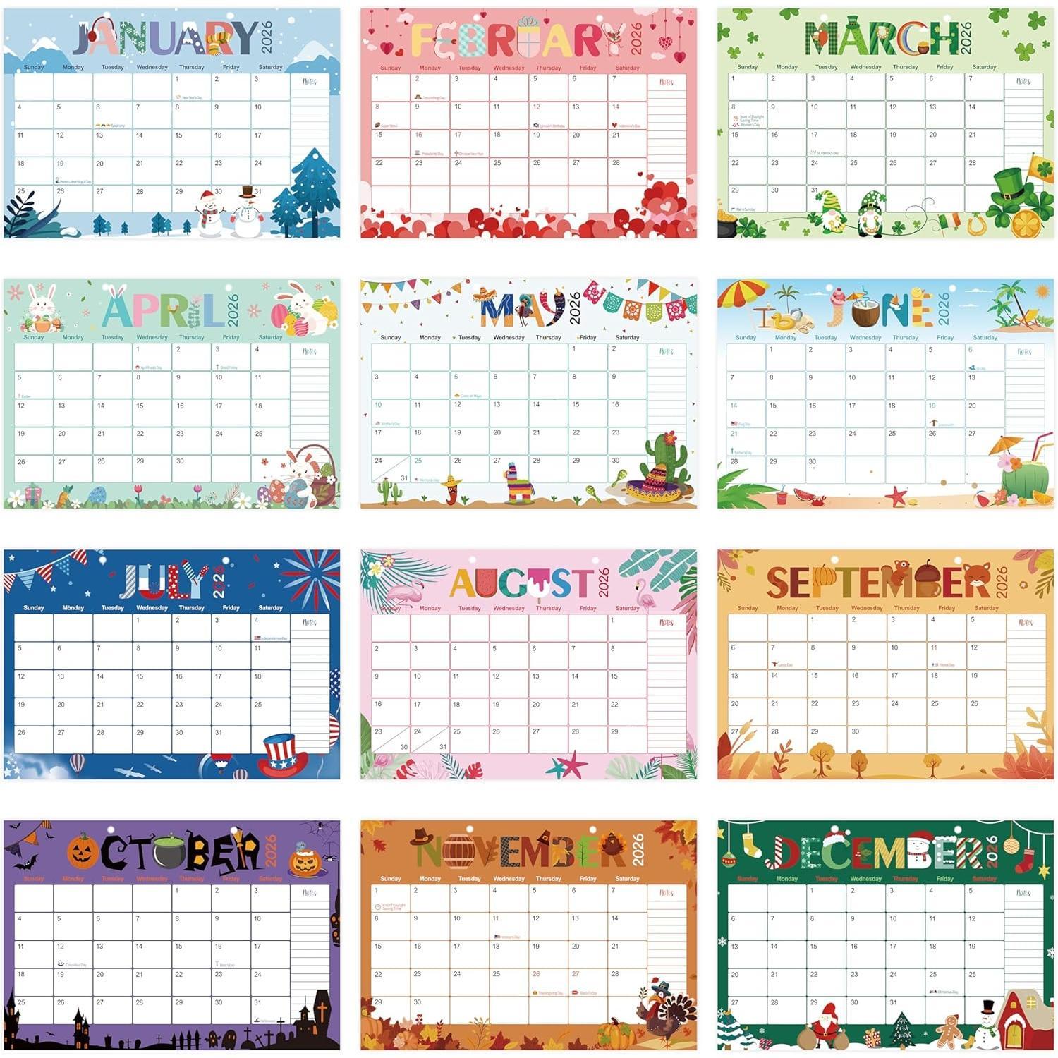 Desk Calendar 2026-2027, 18-Month from 2026 Jan. - 2027 Jun, 17"x11.5" Large Monthly Desk Planner with Corner Protectors, Ample Blocks & Notes for  Office