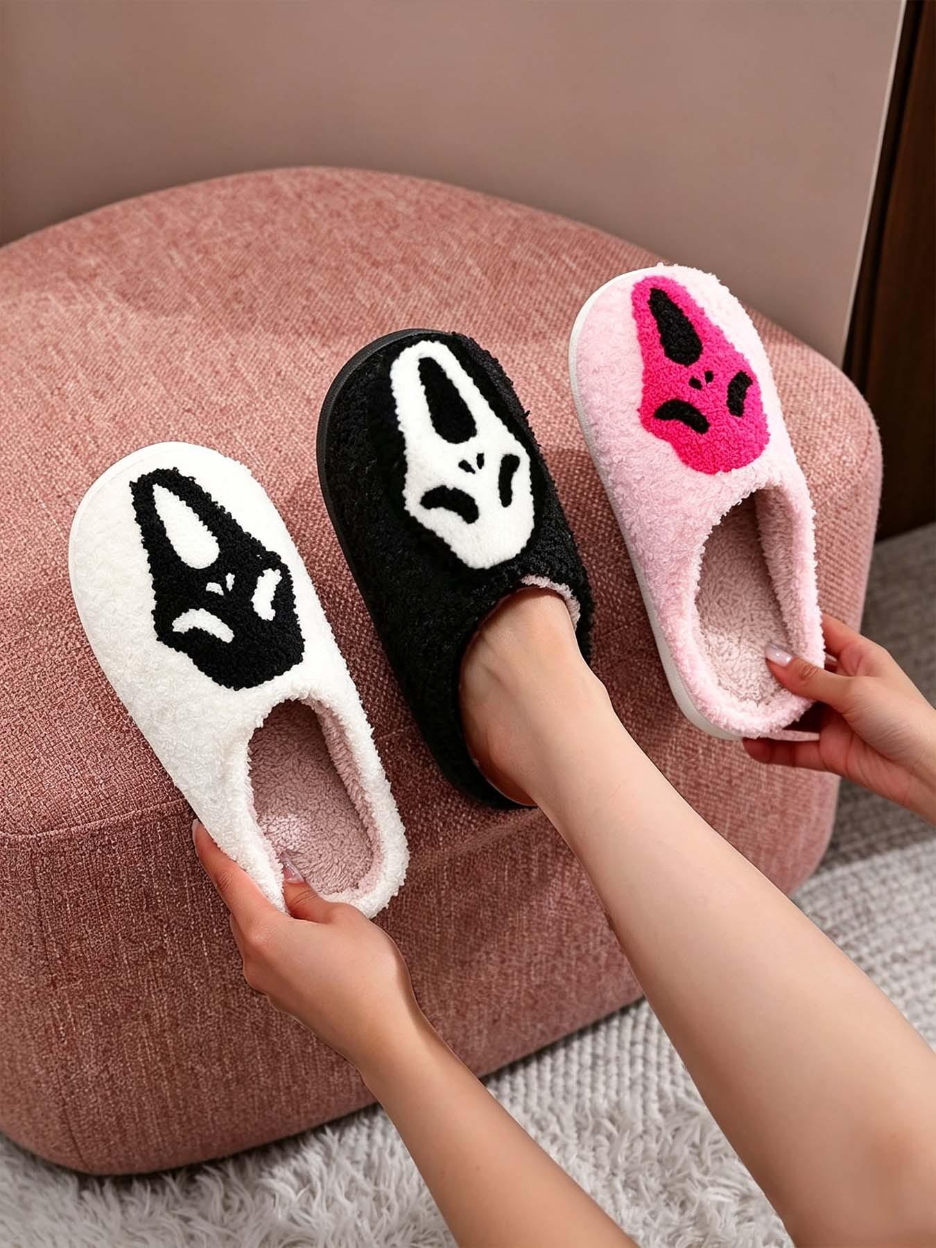 Halloween Slippers for Men and Women: Soft and Warm Cotton House Slippers; Memory Foam House Slippers; Comfortable and Fluffy Fall/Winter House Slippers Footwear