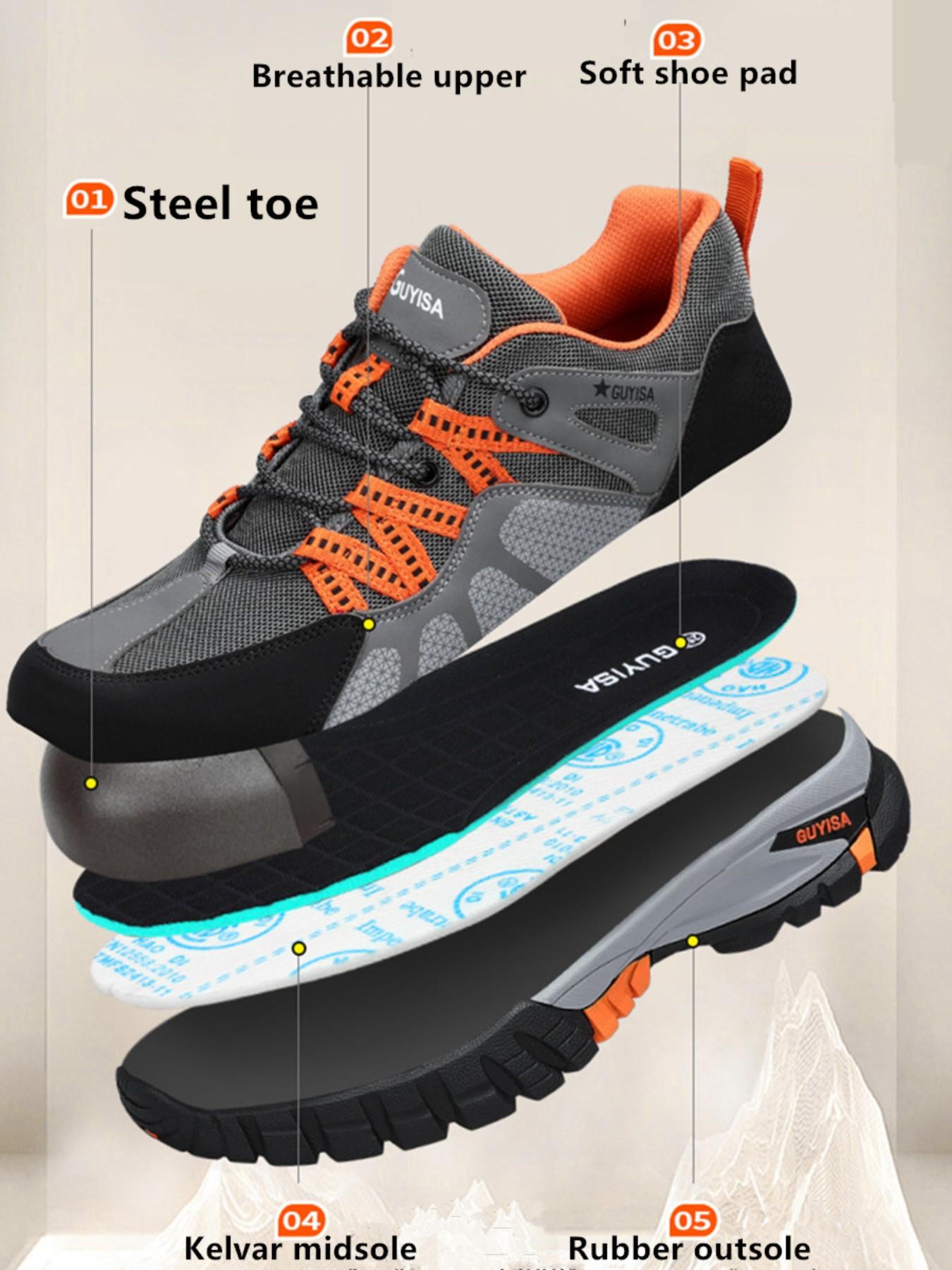 MOVRA1 Men's Steel Toe Safety Shoes - Textile Upper, Anti-Puncture, Anti-Smash, Waterproof Work Footwear for Construction, Industrial Safety Male Shoes