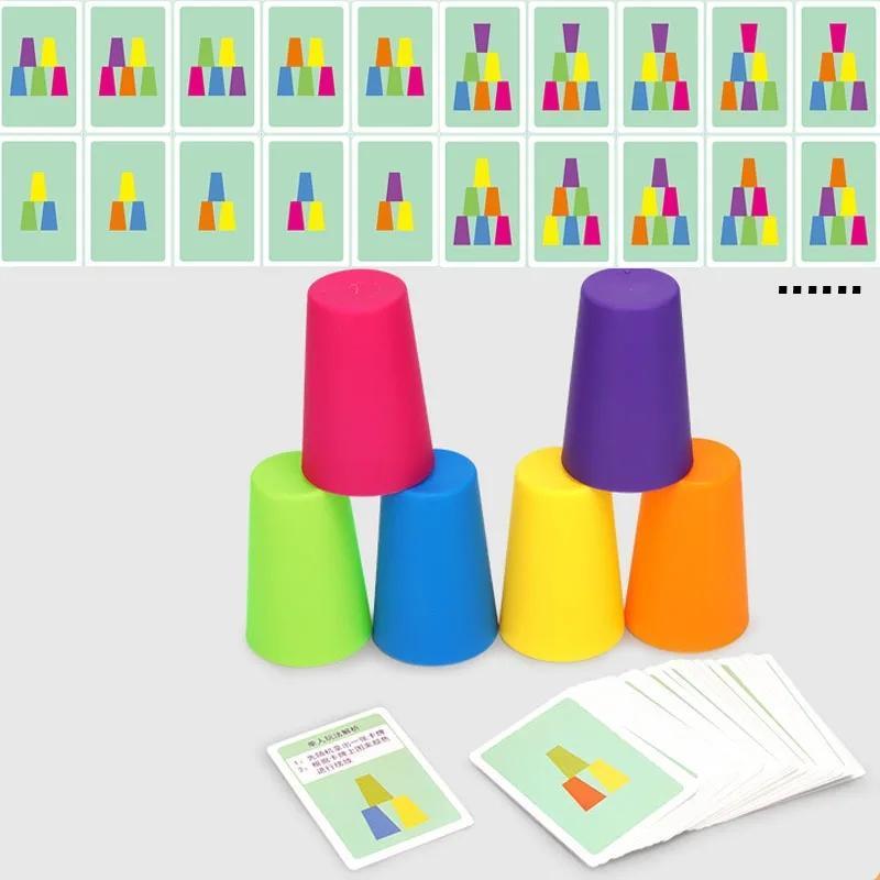 Montessori Plastic 10 Stacked Cups Game (Cup*10) - Unisex Non-Toxic Safe Washable Stress Relief Toy for Kids >3 Years Old, with Paper Game System & Cards, Aiding Intellectual Enlightenment, Color Recognition, Logic Training Montessori Plastic 10 Stacked Cups Game (Cup*10) - Unisex Non-Toxic Safe Washable Stress Relief Toy for Kids >3 Years Old, with Paper Game System & Cards, Aiding Intellectual Enlightenment, Color Recognition, Logic Training