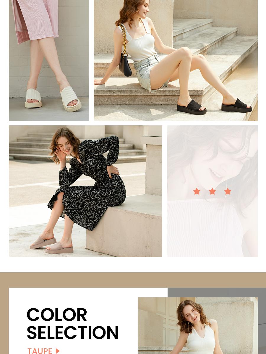 Athlefit Women's Slip On Platform Sandals Comfortable Open Toe Flatform Chunky Sandals Walking Shoes Girl Footwear Summer