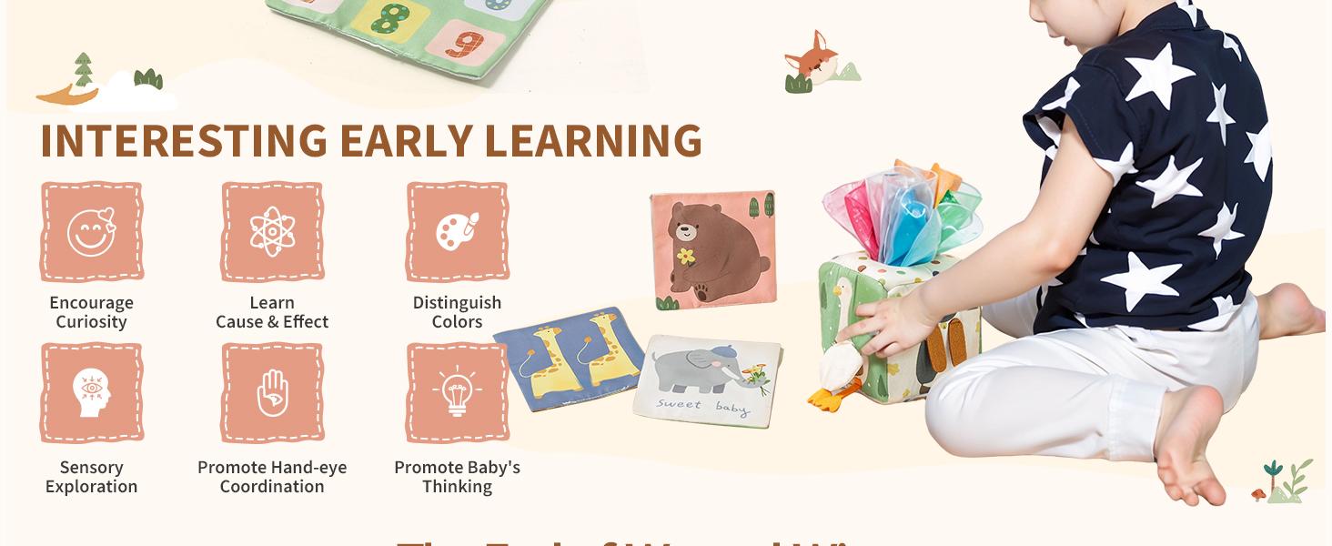 Youuys Baby Tissue Box Toy for Babies 6-12 Months, Montessori Sensory Toys for 1 Year Old Boy, Infant Toy with Crinkle Tissues & Fine Motor, for 6 9 12 18 Months Old Kids 1st Birthday : Health & Household
