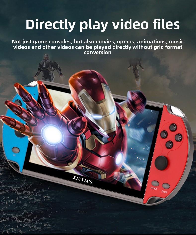 X12 PLUS Handheld Gaming Console, 7-inch Super Large Screen Game Console Handheld with NES, PSP and Arcade Simulators