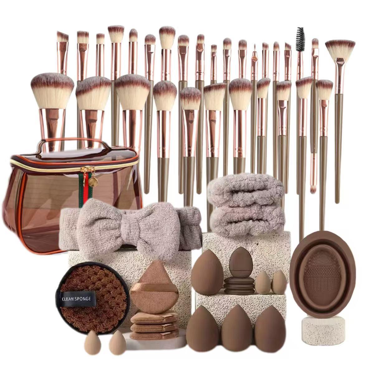 52-Piece Makeup Tool Set, Includes Brush Kit, Face Wash Set and Makeup Storage Bag, Professional Women's Cosmetic Tools, Portable Gift for Birthday and Holidays,Gifts For Women