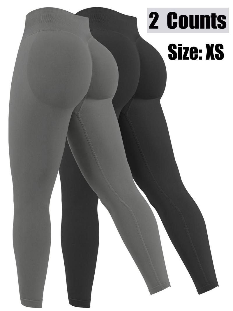 Women's Solid High Waist Sports Leggings, Workout Legging Pants, Breathable Comfortable Seamless Skinny Pants, Ladies Sportswear for Indoor Outdoor Wear