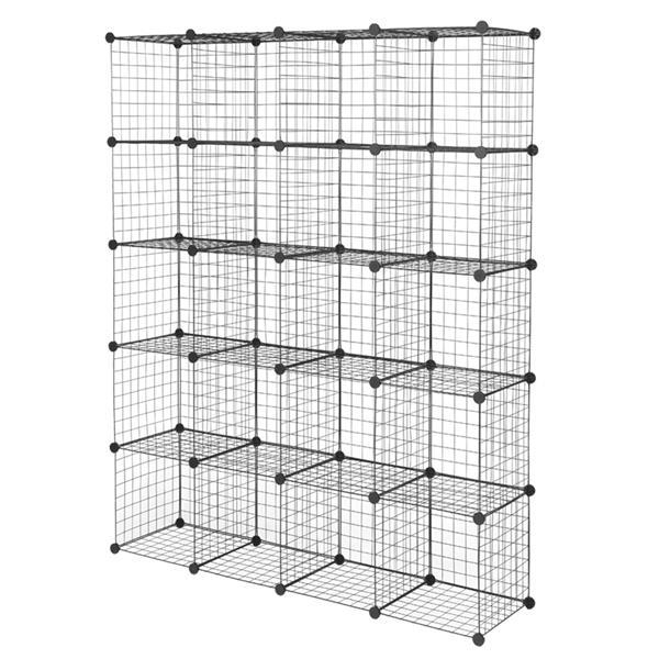 20-Cube Organizer Cube Storage Storage Shelves Wire Cube Storage Origami Shelves Metal Grid Multifunction Shelving Unit Modular Cubbies Organizer Bookcase Household Plastic