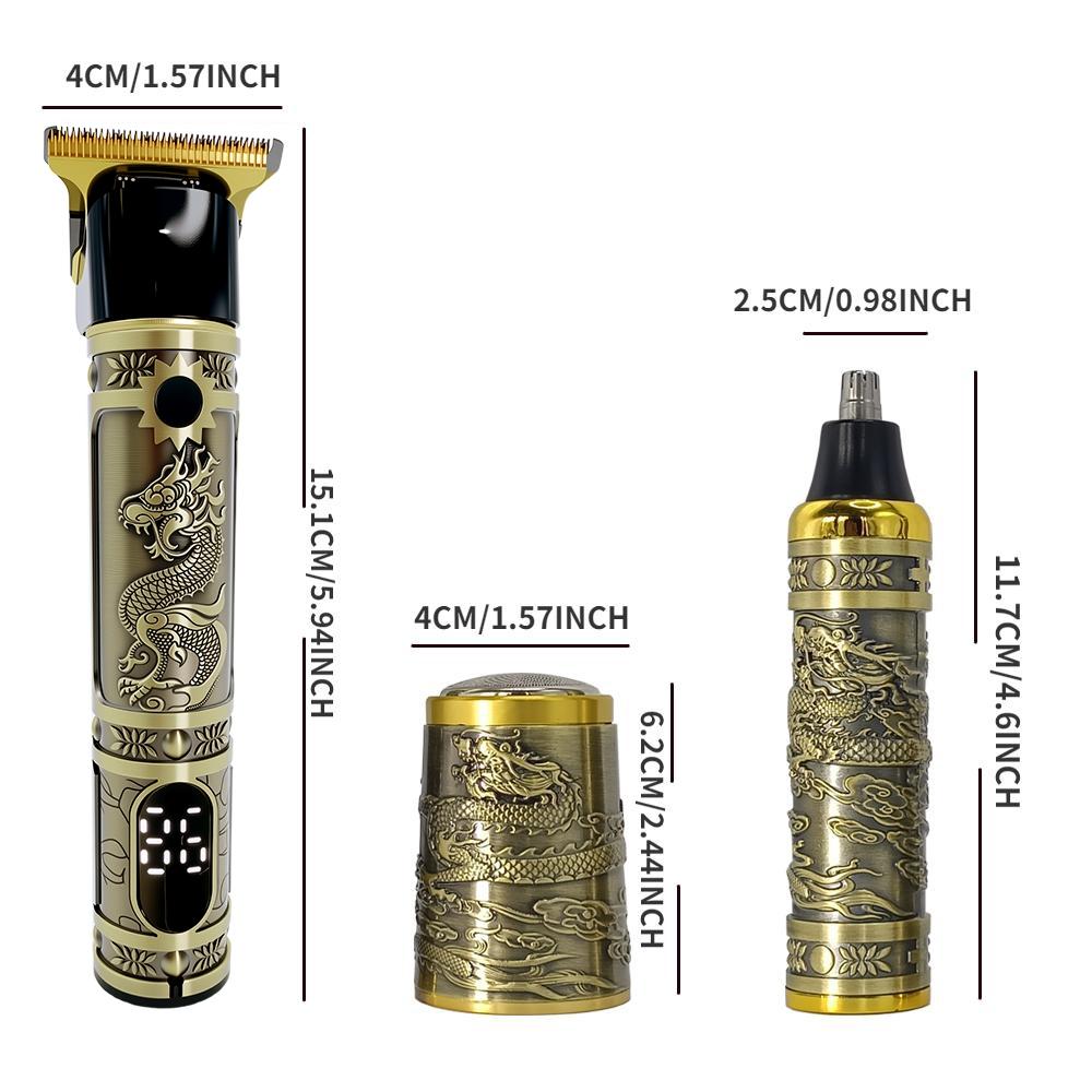 3 in 1 Electric Shaver Kit, 1 Set Professional Hair Trimmer for Men, Nose Hair Trimmer, Cordless Barber Trimmer, Men's Grooming Kit, Hair Clippers Set