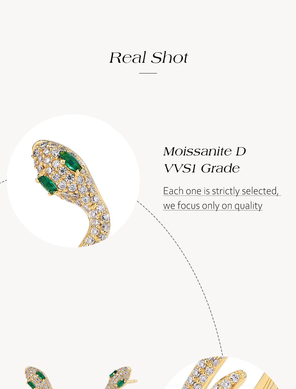 Special Style Snake shape Synthetic Moissanite Ear Stud For Women and Men  Birthday Gift Party Fashion  Fine Jewelry E034 Studearrings SpringStatements