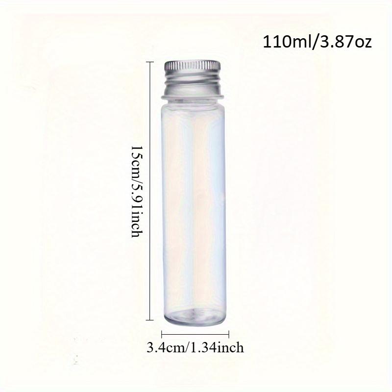 15pcs Plastic Test Tubes, Transparent Test Tube with Aluminum Screw Caps, Plastic Storage Tubes for Candy, Bath Salt, Granules and Liquids, Bottles