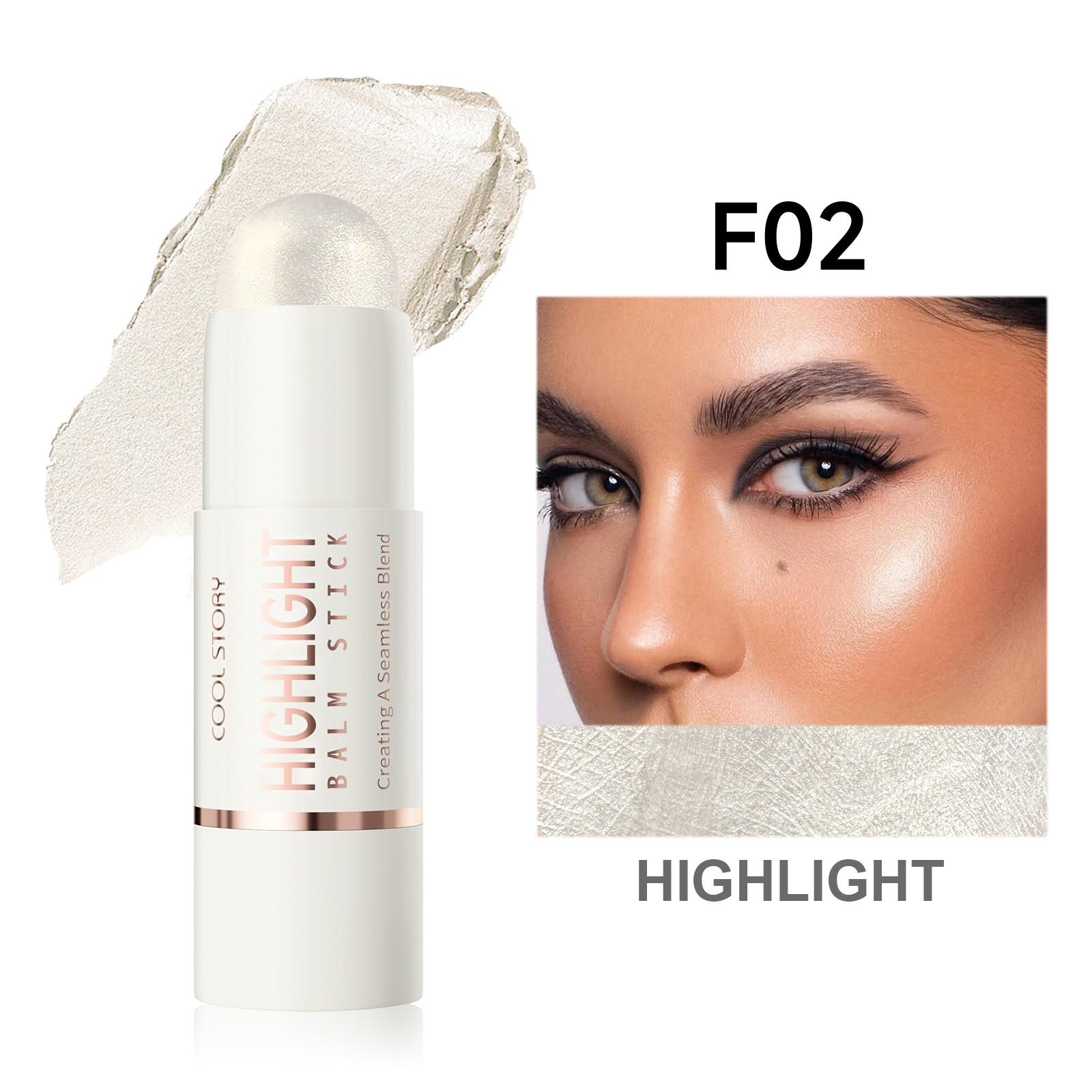 Multi-Use Highlighter Stick, Creamy Texture, Long-Lasting, Easy to Apply, for Face and Body, Cheek, Eye, Nose Contour, Portable Makeup Essential