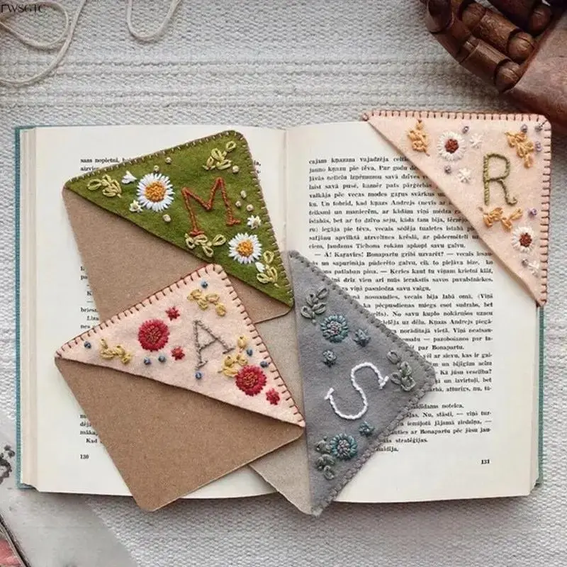 Personalized Embroidered Fabric Bookmark, Custom Initial & Name Vintage Book Marker, Handcrafted Reading Accessory, Thoughtful Keepsake Gift for Book Lovers, Avid Readers and Book Club Gifting