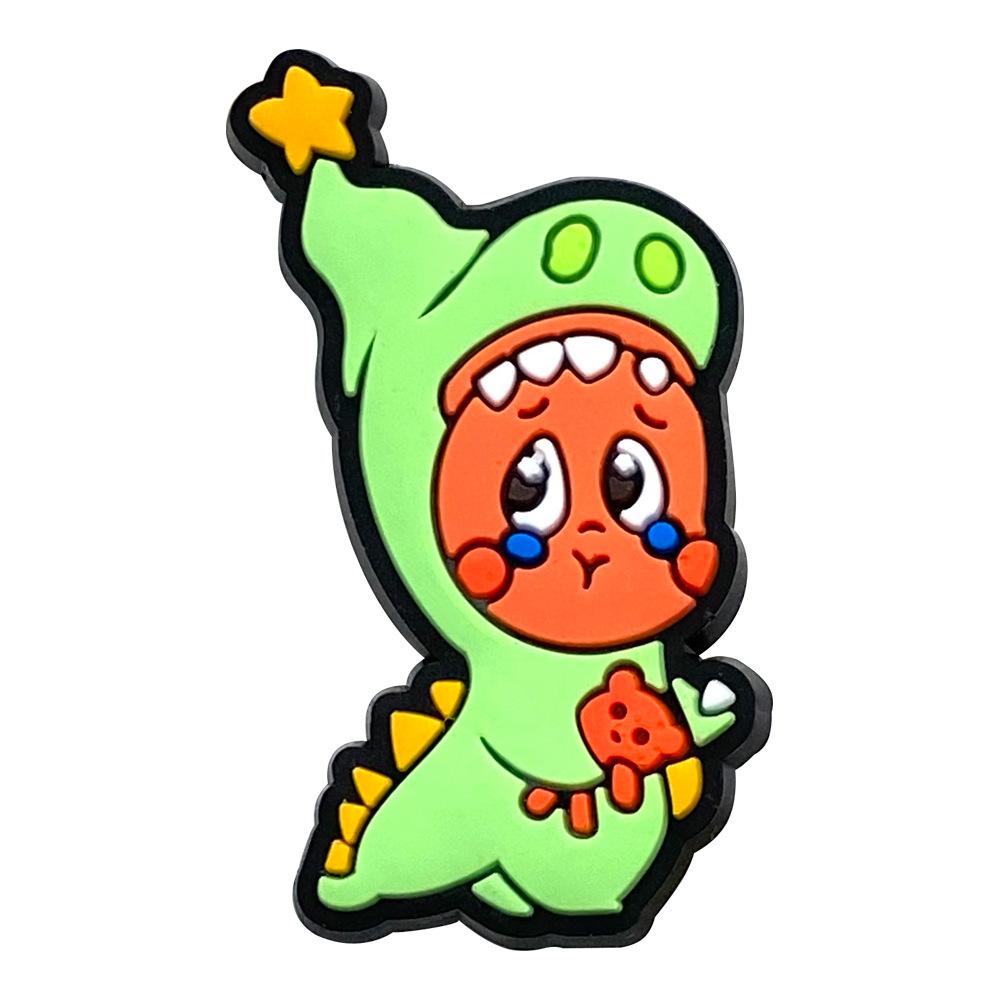 10pcs Cartoon Yellow Star Character PVC Shoe Accessories, DIY Waterproof Detachable Sandal Strap, Kids Christmas Gift, Party Style