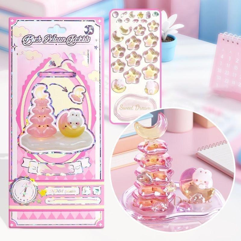 3D Puffy Stackable Stickers, Kawaii Cartoon Embossed DIY Craft Sticker for Adults, Solid & Squishy