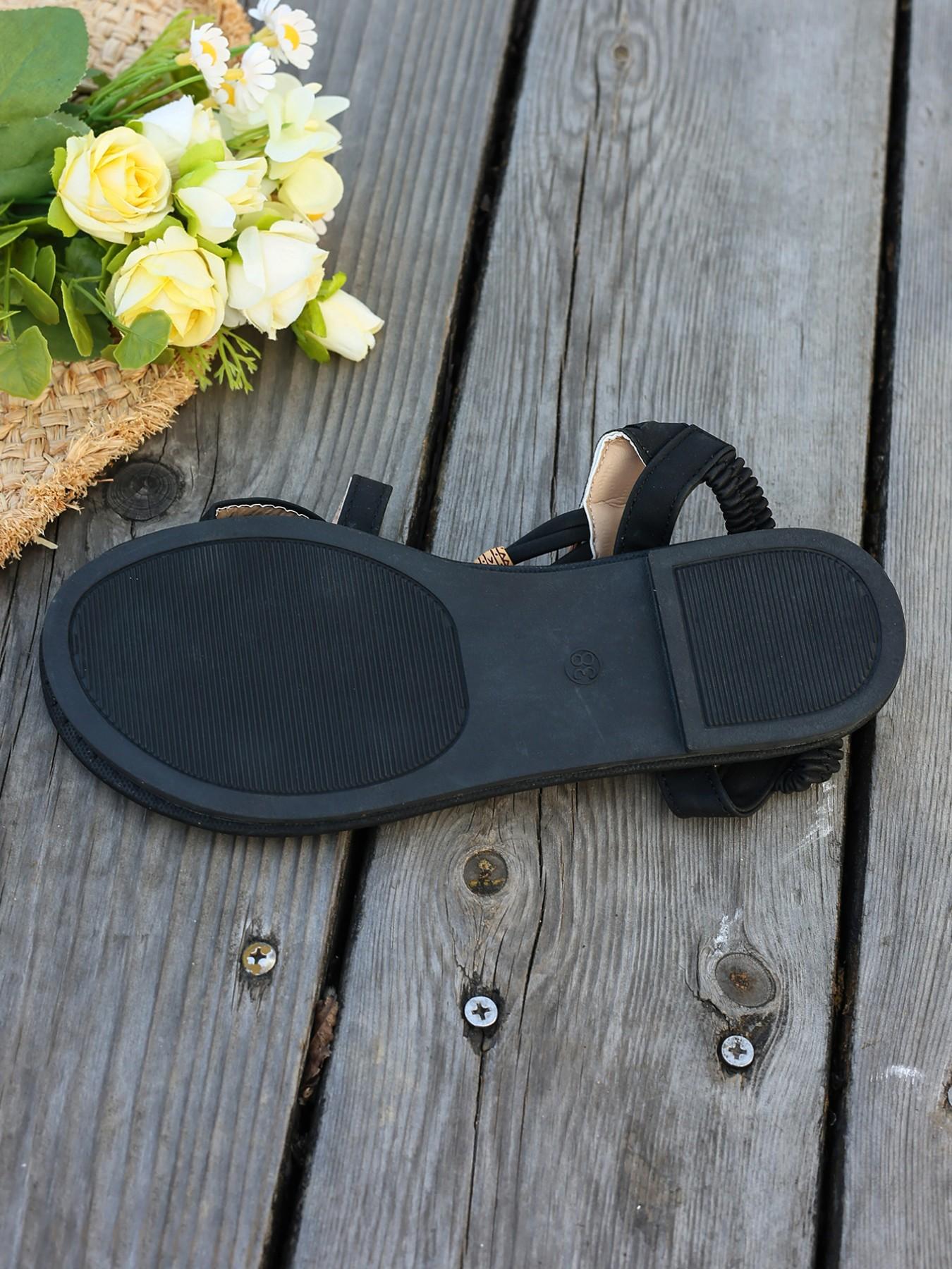 Women's Fashion Versatile 2026 Summer New Round Toe Flat Breathable Casual Sandals, Comfortable Fabric Upper, Rubber Sole