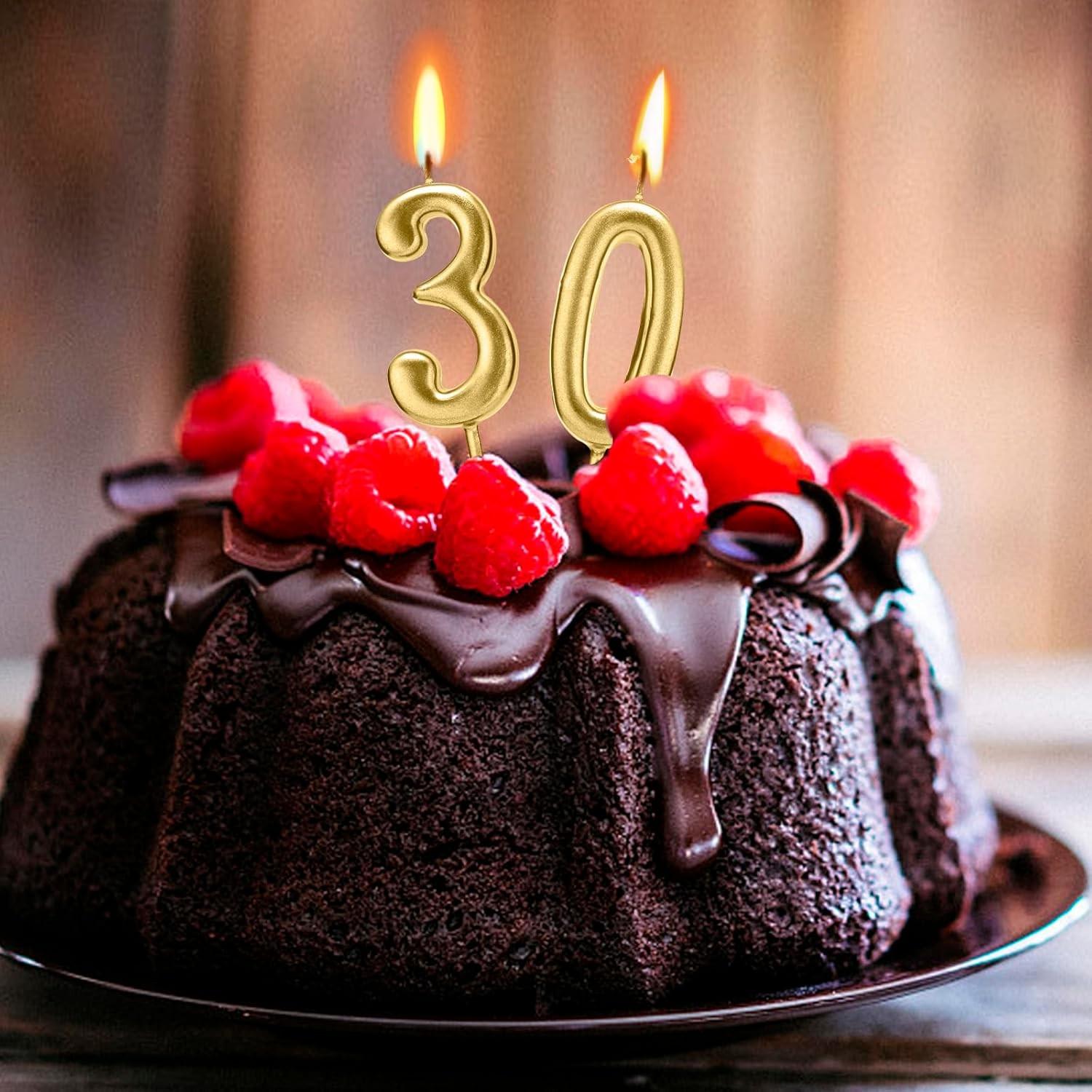 10 Piece Number Birthday Candles, Cake Decorations for Birthdays and Weddings, Numbers 0-9, Perfect for Party Celebrations