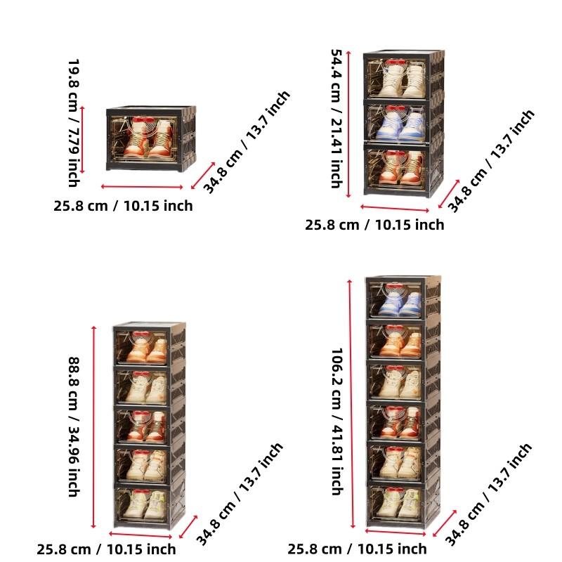 Foldable Sneaker Wall Organizer, Crystal Clear Design, Easy Setup in Seconds, Ideal for Messy Shoes, Available in 1/3/5/6 Sets