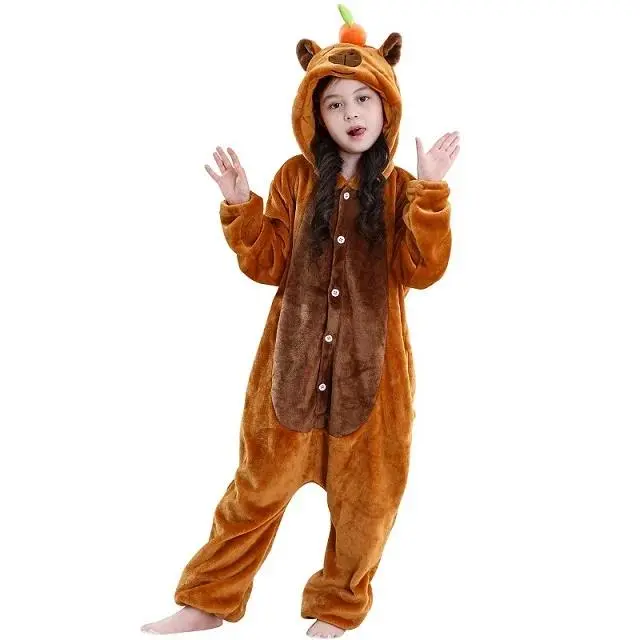 MICHLEY Monkey Flannel Blanket Sleepers Onesie Hooded Pajamas 3-12T Kids Costume Clothes Jumpsuit Sleeping Bag For Boys Girls