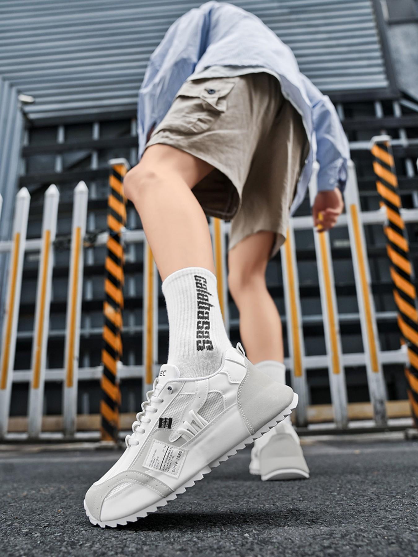 New Spring Trend Men's Shoes Fashion Versatile Skateboard Sneakers Thick Sole Wear-Resistant Casual Sports Shoes Student Cool Shoes