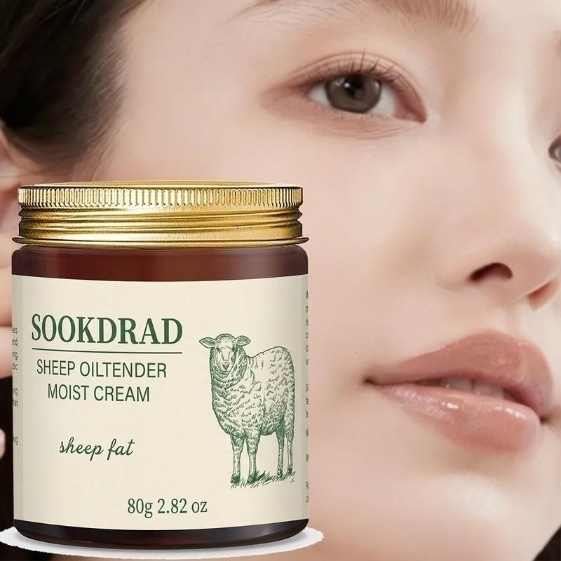 Lamb Oil Moisturizing Cream, Contains Lamb Fat Essence, Soothes Dry Skin, Suitable for All Body, Gentle Formula, 80g, Daily Care