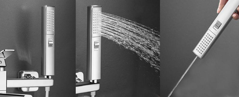 Bathroom Accessories High Pressure Shower Head Set for Fall Gift,1 Set 6/8"  Square Rain & 2-in-1 Hand Shower,Equipped with 75"Hose, 3 Way Diverter Valve,Adhesive Shower Head Holder,Wrench-free installation