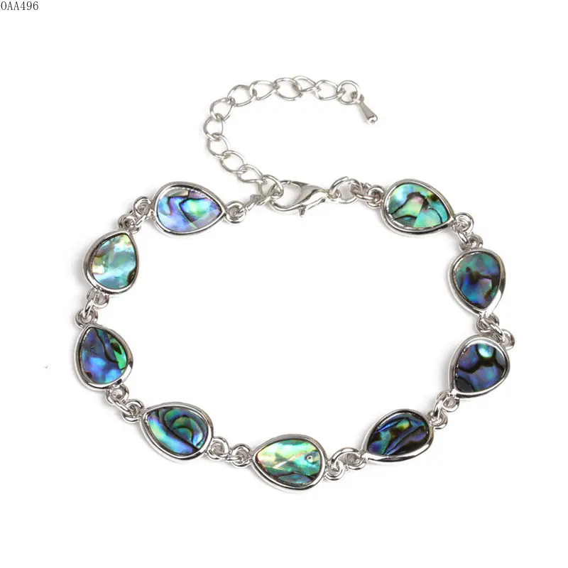 Women’s Colorful Abalone Shell Bracelet - Female Beach Wear Accessory with Heart, Teardrop Shape Natural Shell Charms, Lightweight Bohemian Jewelry, Delicate Stackable Wrist Ornament for Summer, Casual Daily Use