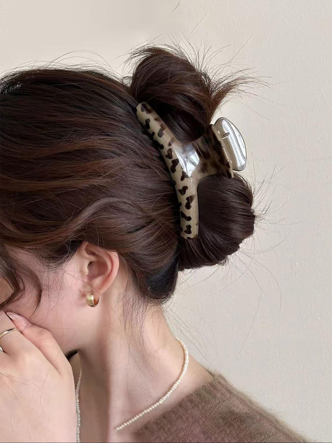Leopard Print Hair Clips Set Vintage Bold! Leopard Print Hair Claw Metal - Etsy main image 3