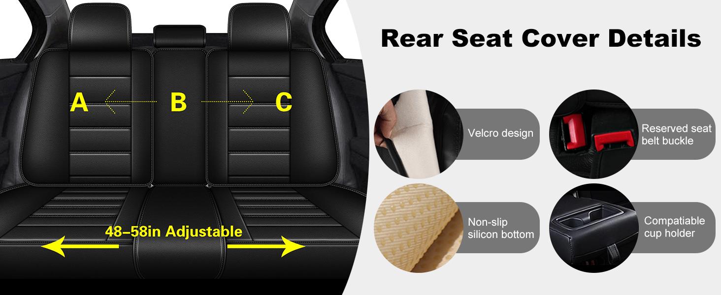 Premium Universal Car Seat Covers,Leather Waterproof , Easy Installation for Most 5-Seat Cars, SUVs, Trucks, and Vans ，Universal For Ford/Chevy/Nissan /Hyundai/Toyota/Kia/Honda/Cadillac /Dodge/Jeep/VW/Mazda/Acura(5-Seat Full Set) Protective Durable