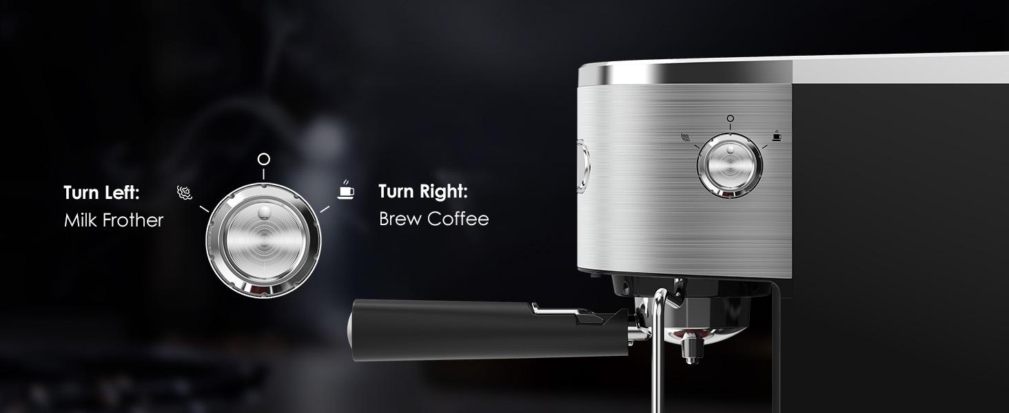 COWSAR Espresso Machine 20 Bar, Semi-Automatic Coffee Maker with Milk Frother Steam Wand, Nespresso Capsule Compatible, 45 oz Removable Water Tank for Cappuccino, Latte, Home,1350W