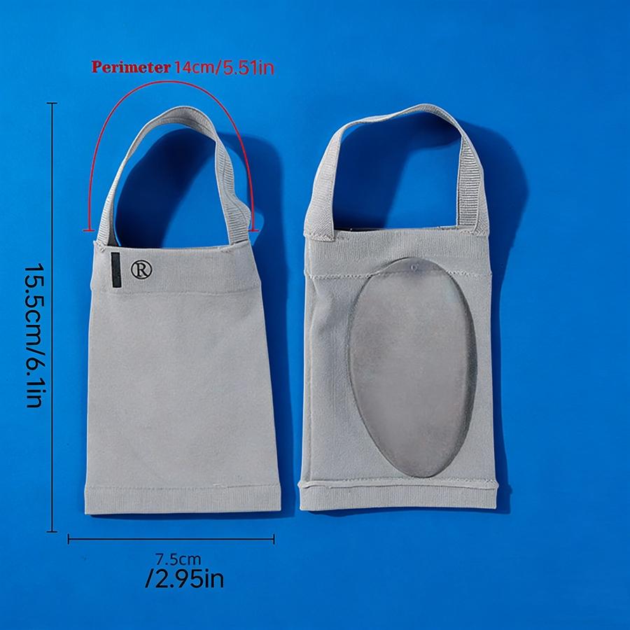 Elastic Heel Strap Arch Support Socks, Comfort Gray Foot Compression Socks with Arch Pads for Sports & Daily Walking